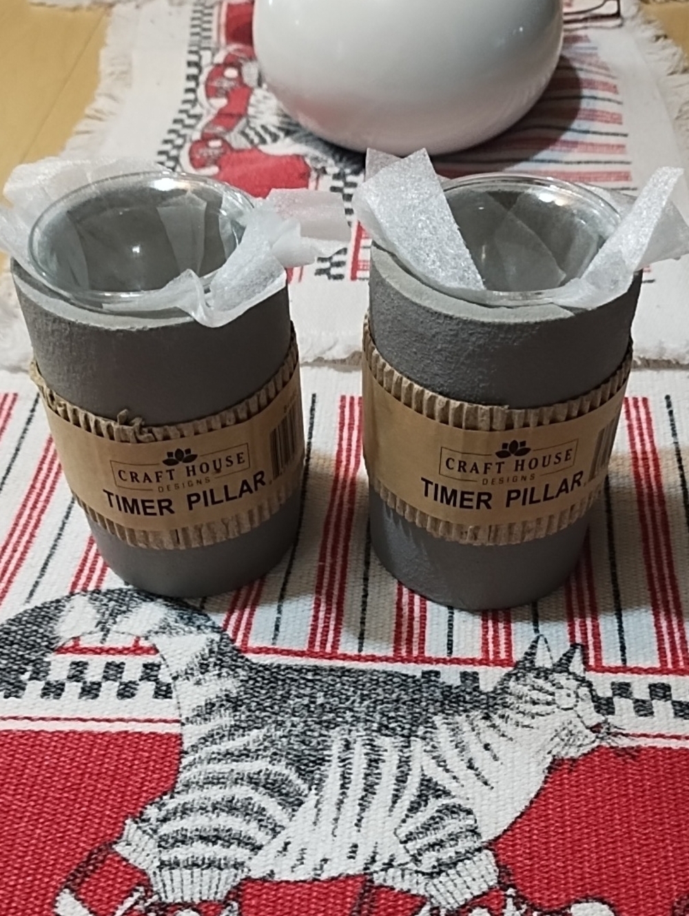 Crafthouse Gray Timer Pillar Holders – Set of 2 NWOT Battery Not Included.